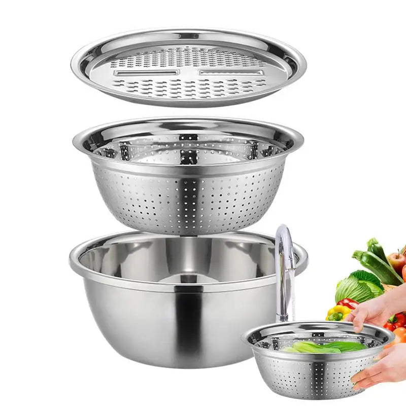 3 in 1 Colanders Basin