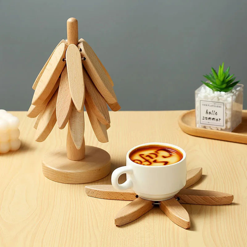 Tree Design Stand Wooden Trivets
