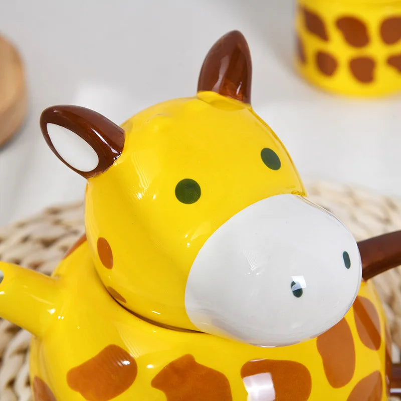 The Long Sip Set – Creative Giraffe Ceramic Mug & Pot Combo