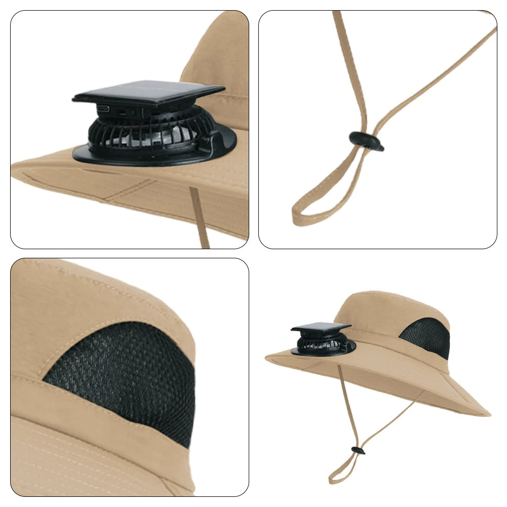 Solar hat fan