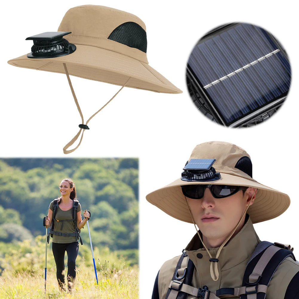 Solar hat fan