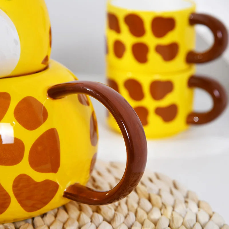 The Long Sip Set – Creative Giraffe Ceramic Mug & Pot Combo