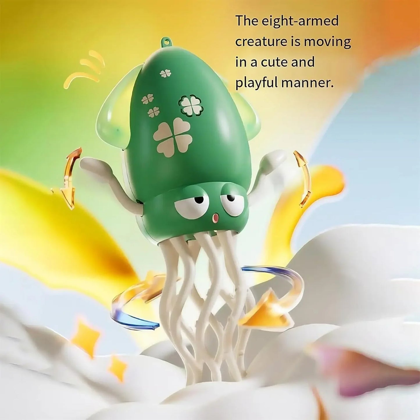 Dancing octopus with anti obstacle sensor