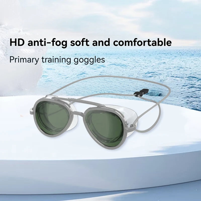 Aviator style swimming goggles