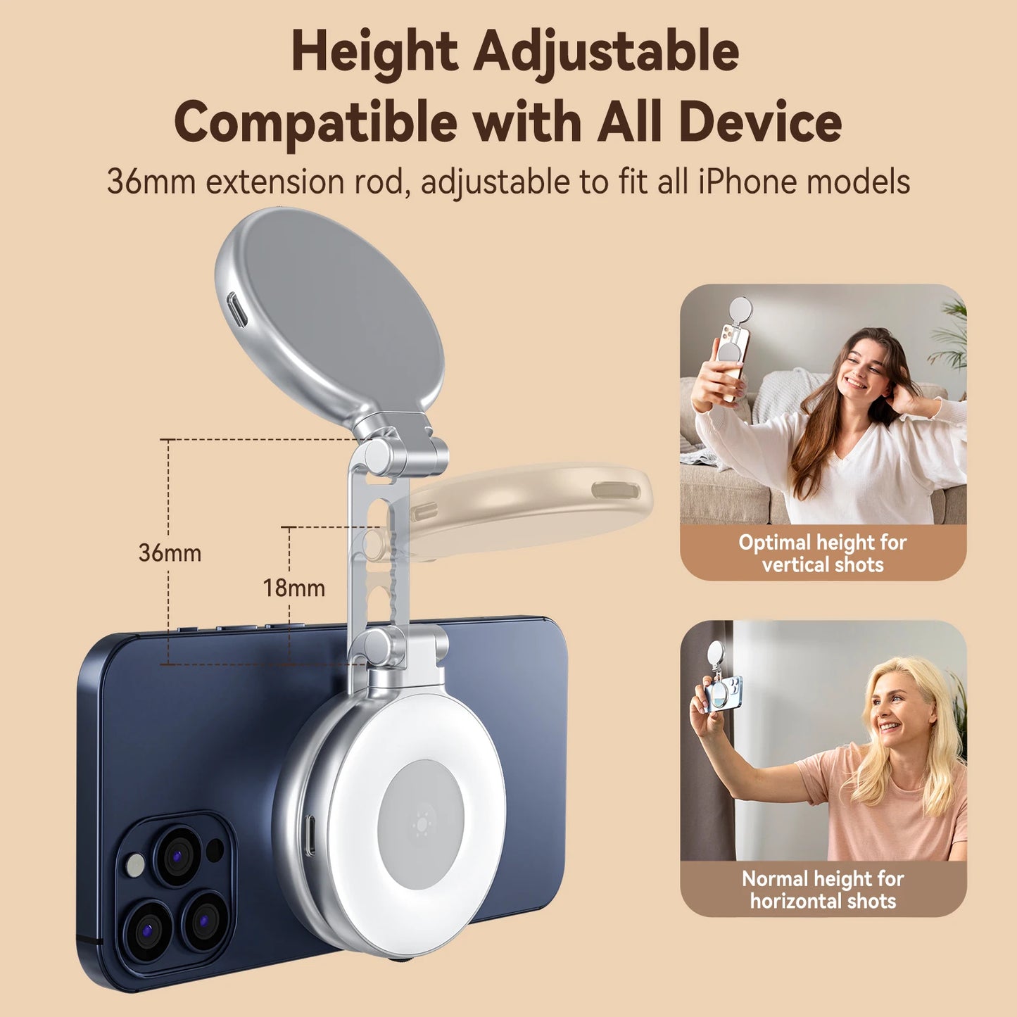 Magnetic selfie light