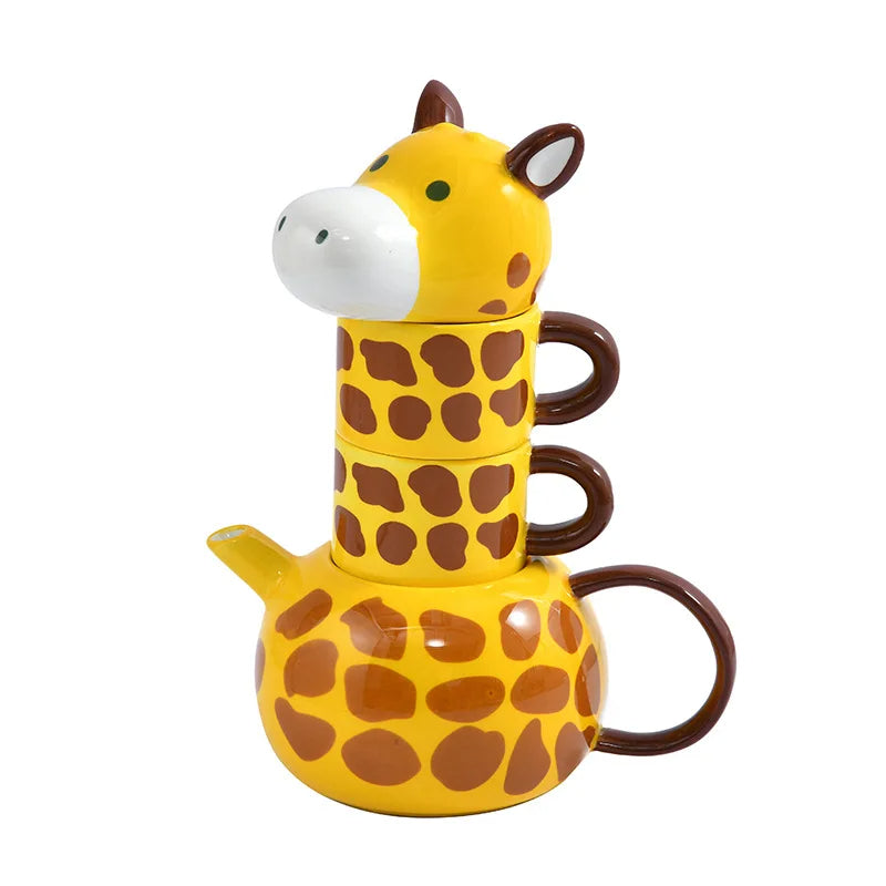 The Long Sip Set – Creative Giraffe Ceramic Mug & Pot Combo