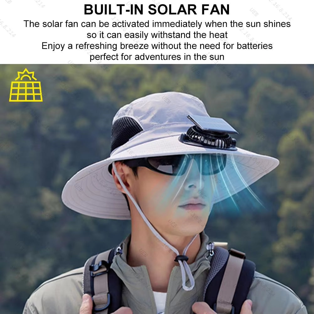 Solar hat fan