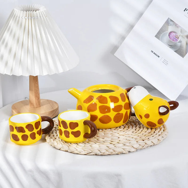 The Long Sip Set – Creative Giraffe Ceramic Mug & Pot Combo