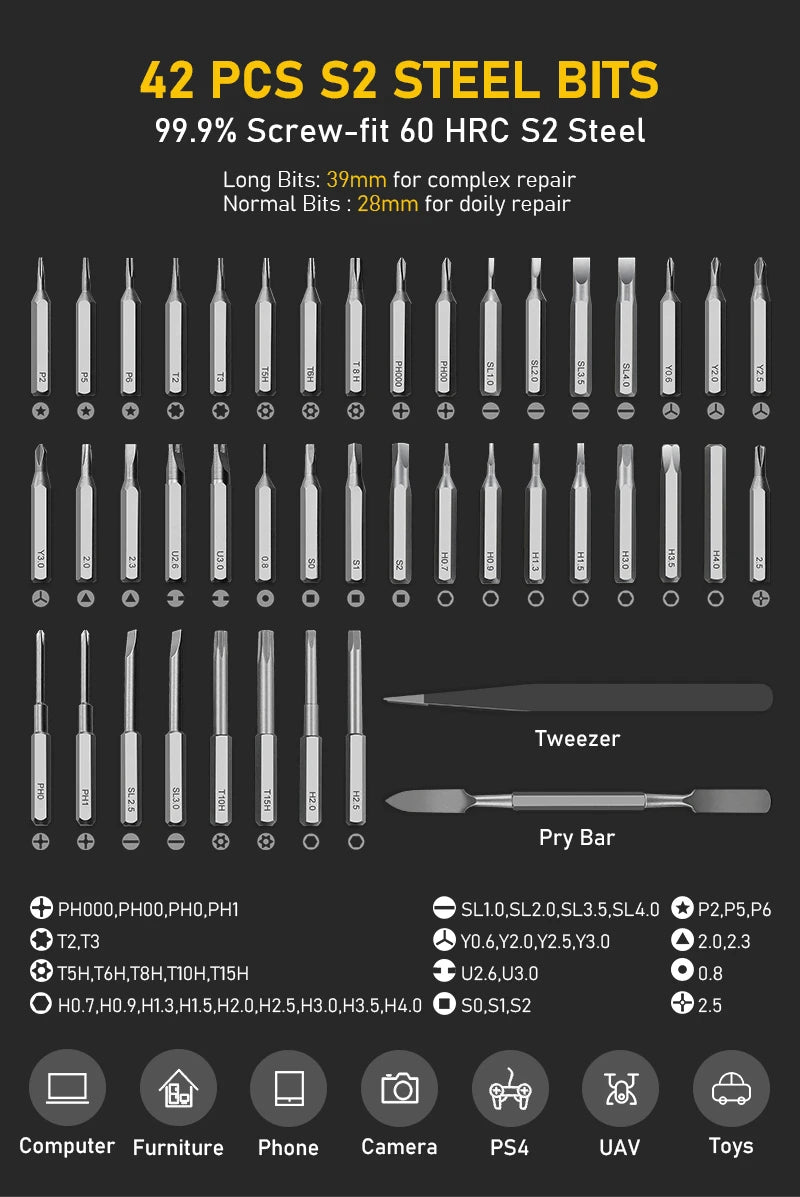MINI 69-in-1 Mini Electric Precision Screwdriver Set