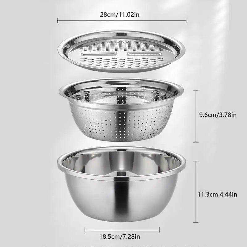 3 in 1 Colanders Basin