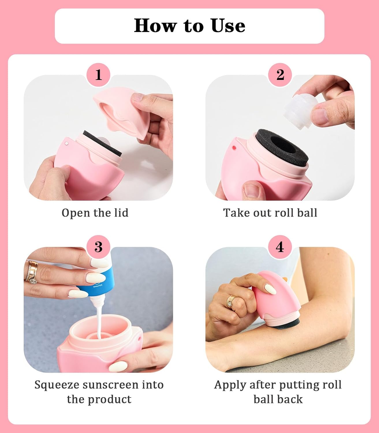 Sunscreen Applicator - Portable- Roll on Sponge Applicator