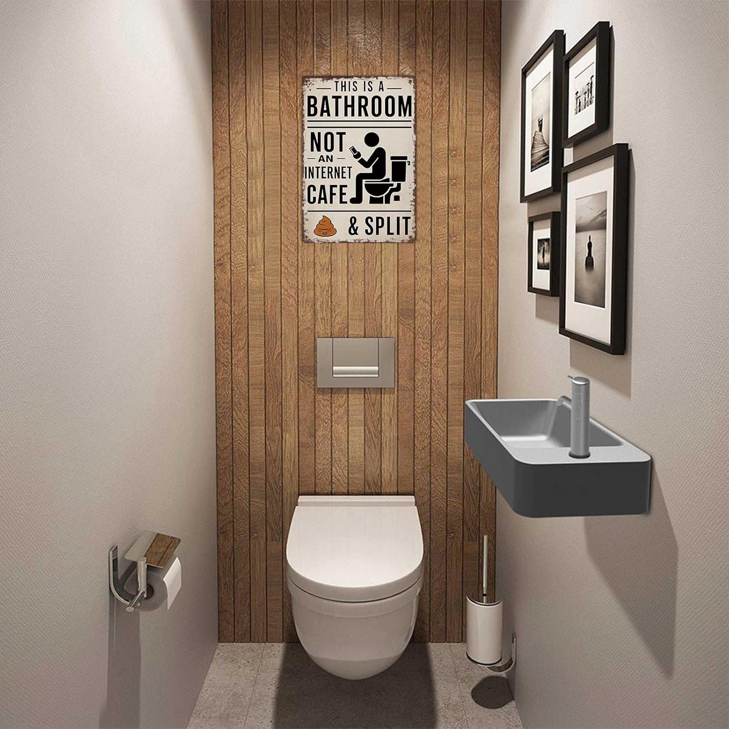 Funny bathroom sign -8X12inch