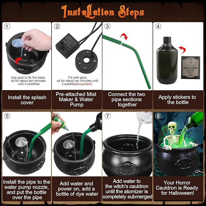 Halloween skeleton magic pot