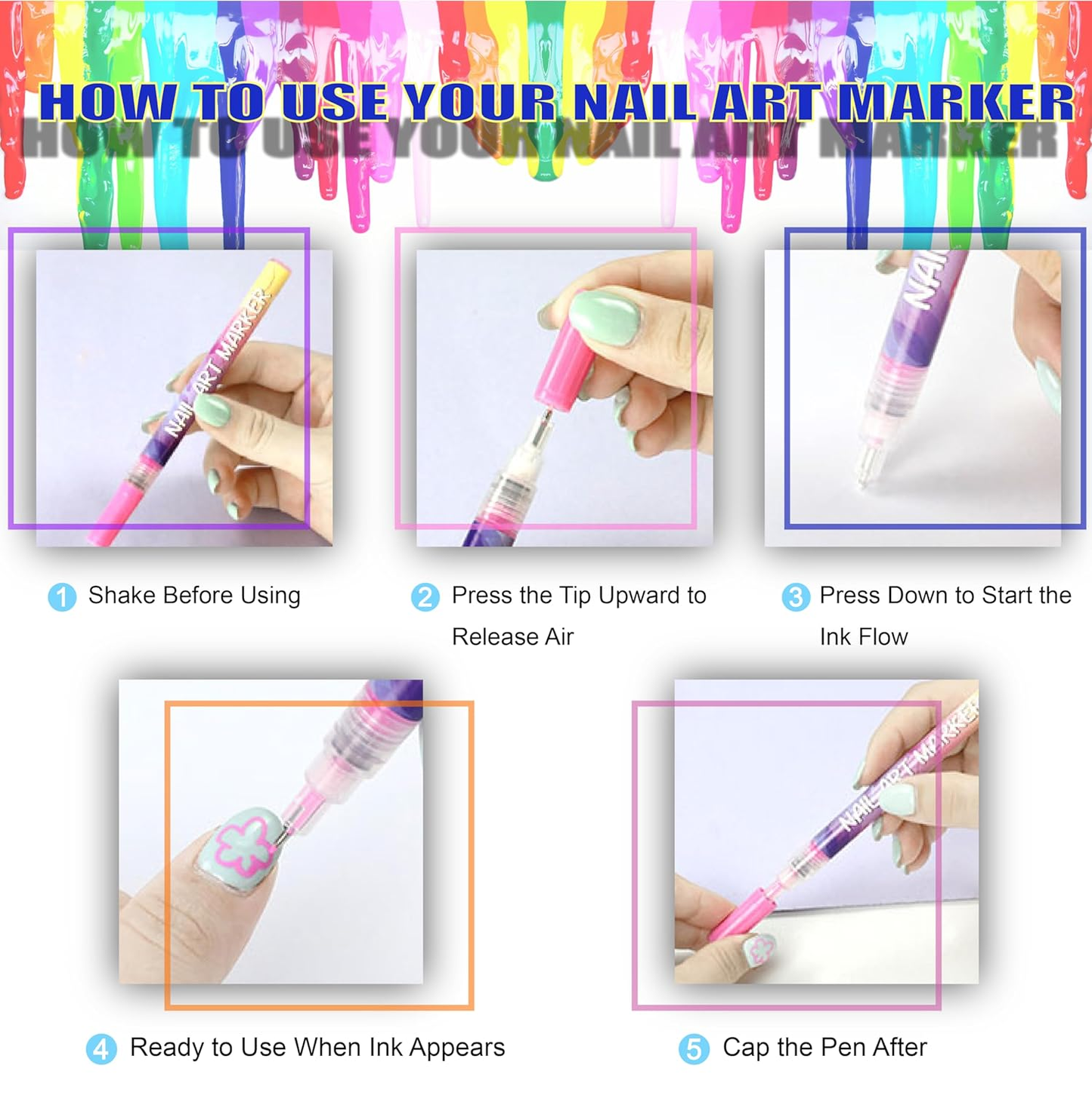 Nail art pen 3D nail polish pens