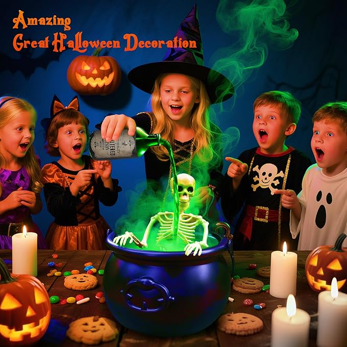 Halloween skeleton magic pot