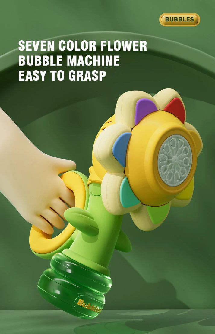 Seven Color Sunflower Bubble Machine