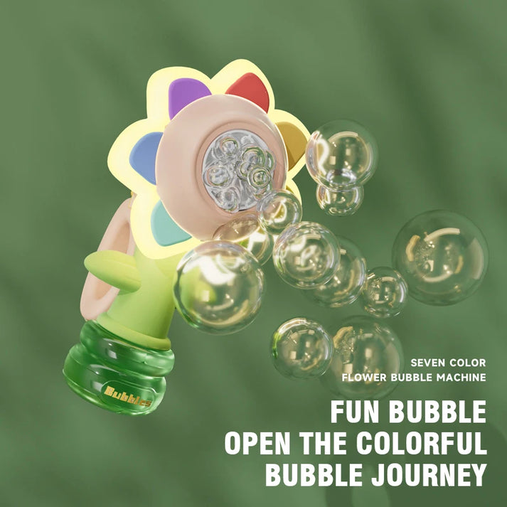 Seven Color Sunflower Bubble Machine