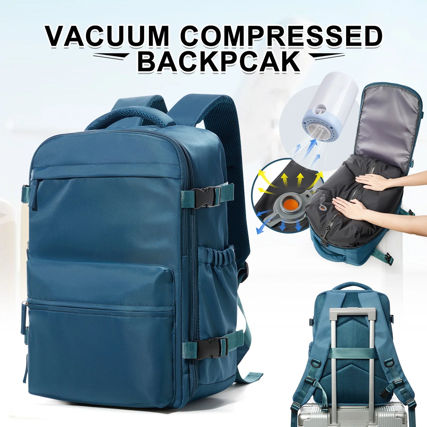 Vacuum compressed Backpack-vacuum pump included