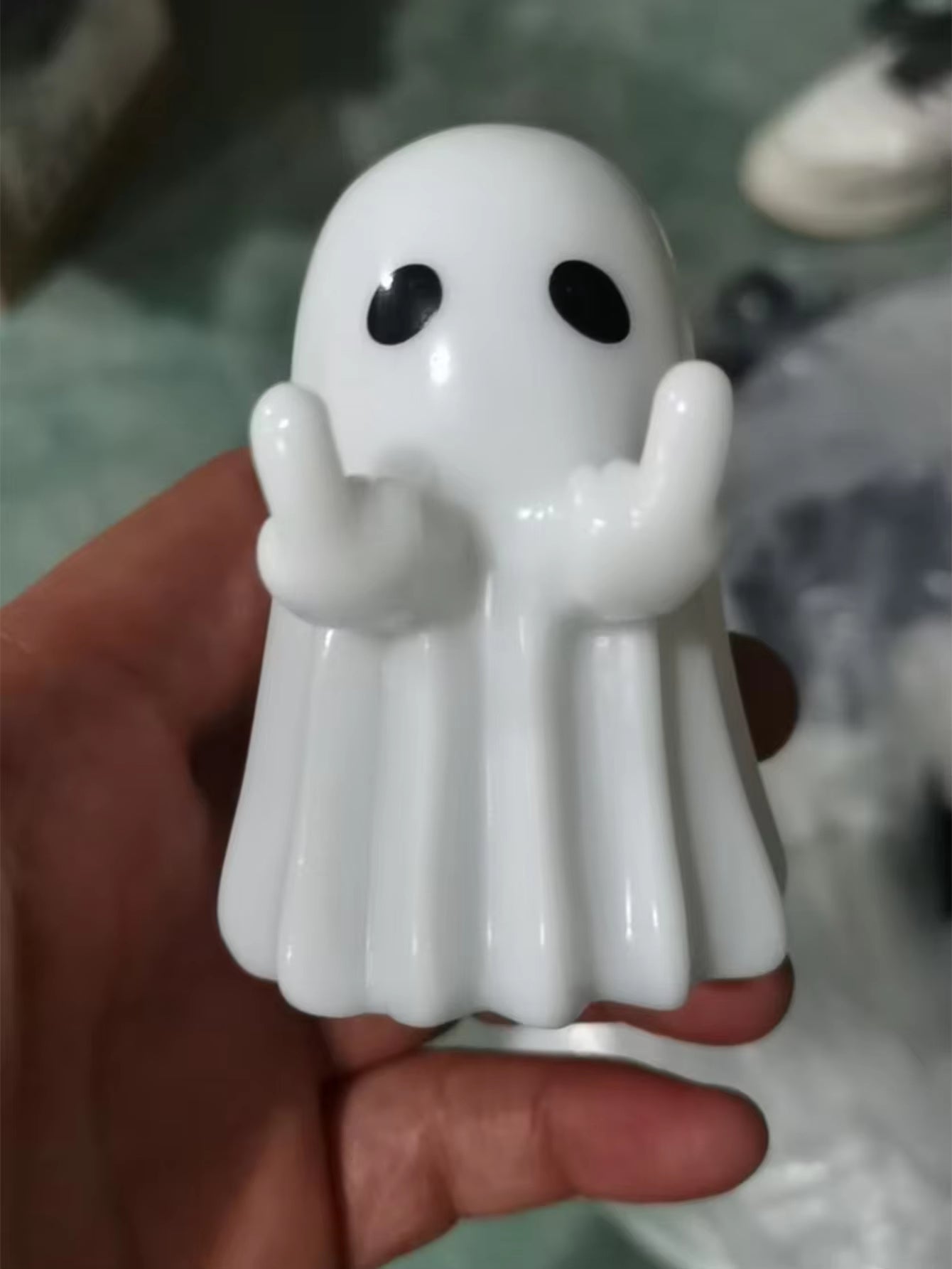 Cute Middle Finger Ghost Statue