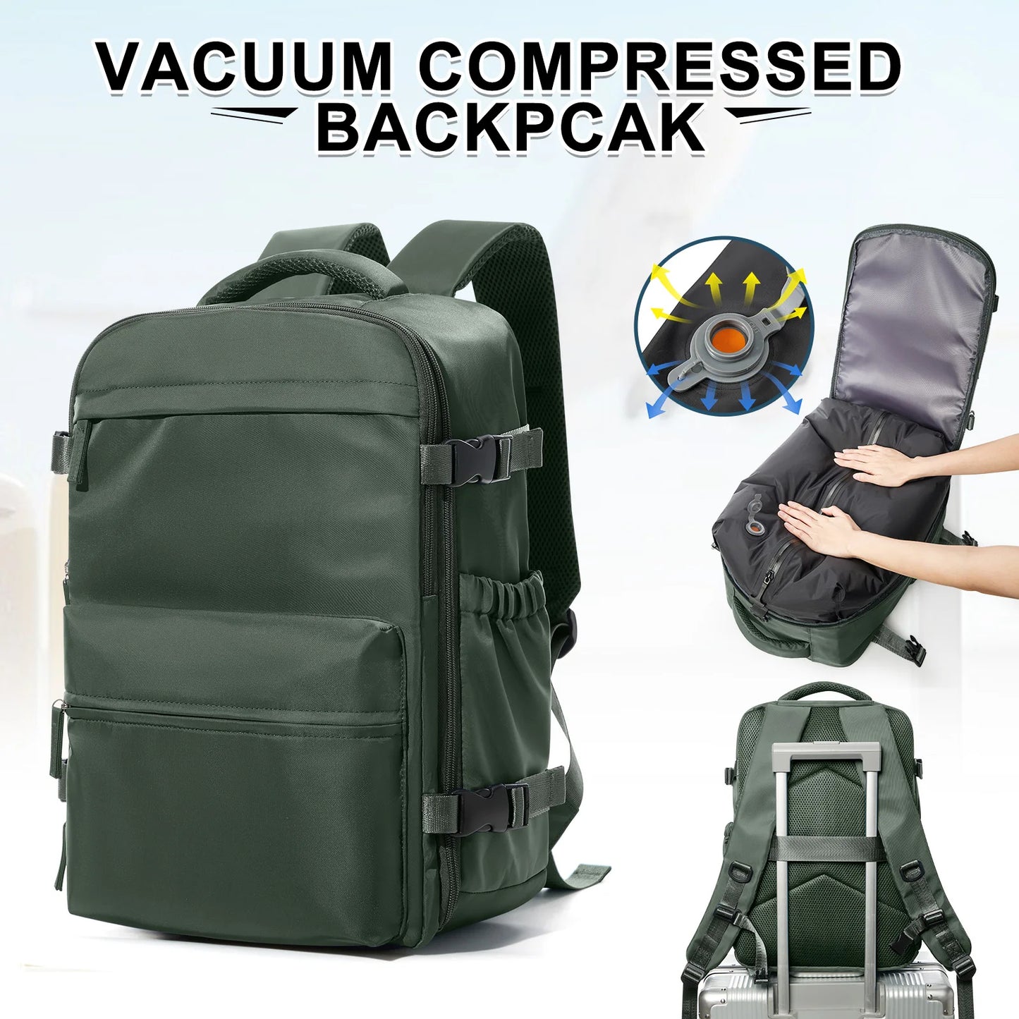 Vacuum compressed Backpack-vacuum pump included