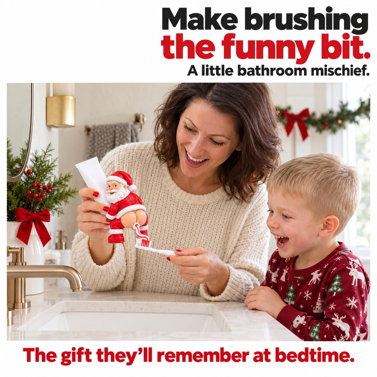 Santa Butt Toothpaste Topper