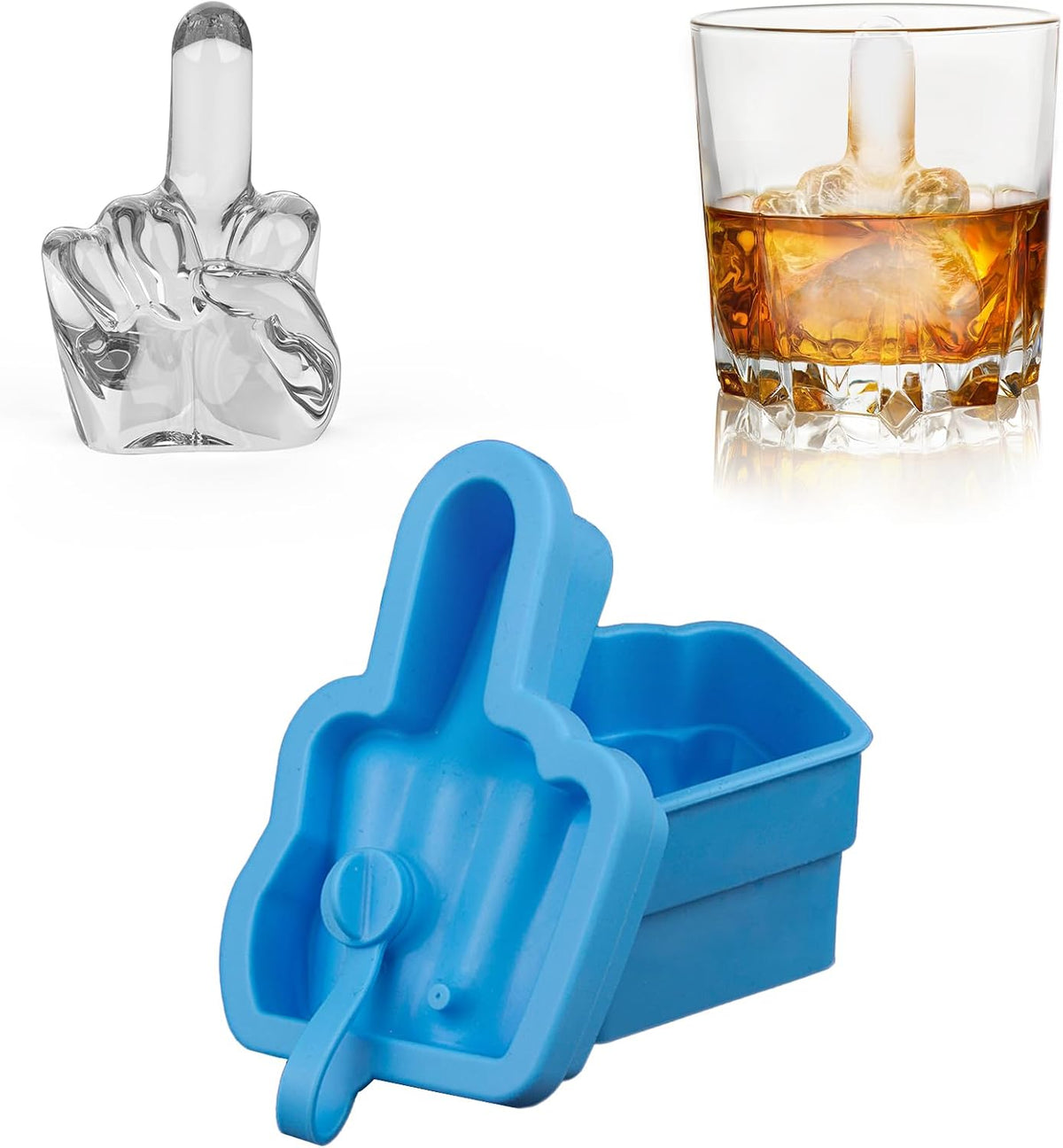 Middle Finger Ice Cube Mold – Funny Whiskey Gag Gift