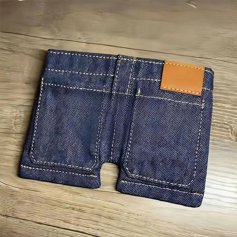 Mini jean wallet funny card holder