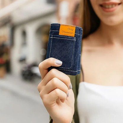 Mini jean wallet funny card holder