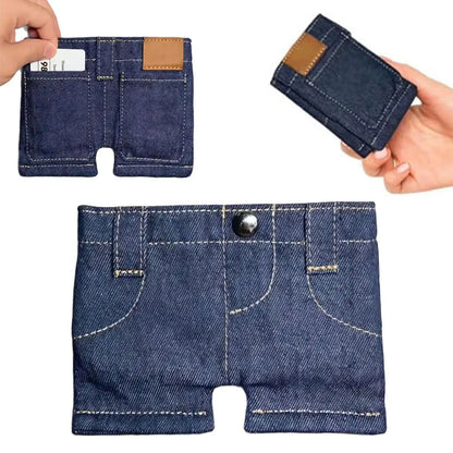 Mini jean wallet funny card holder