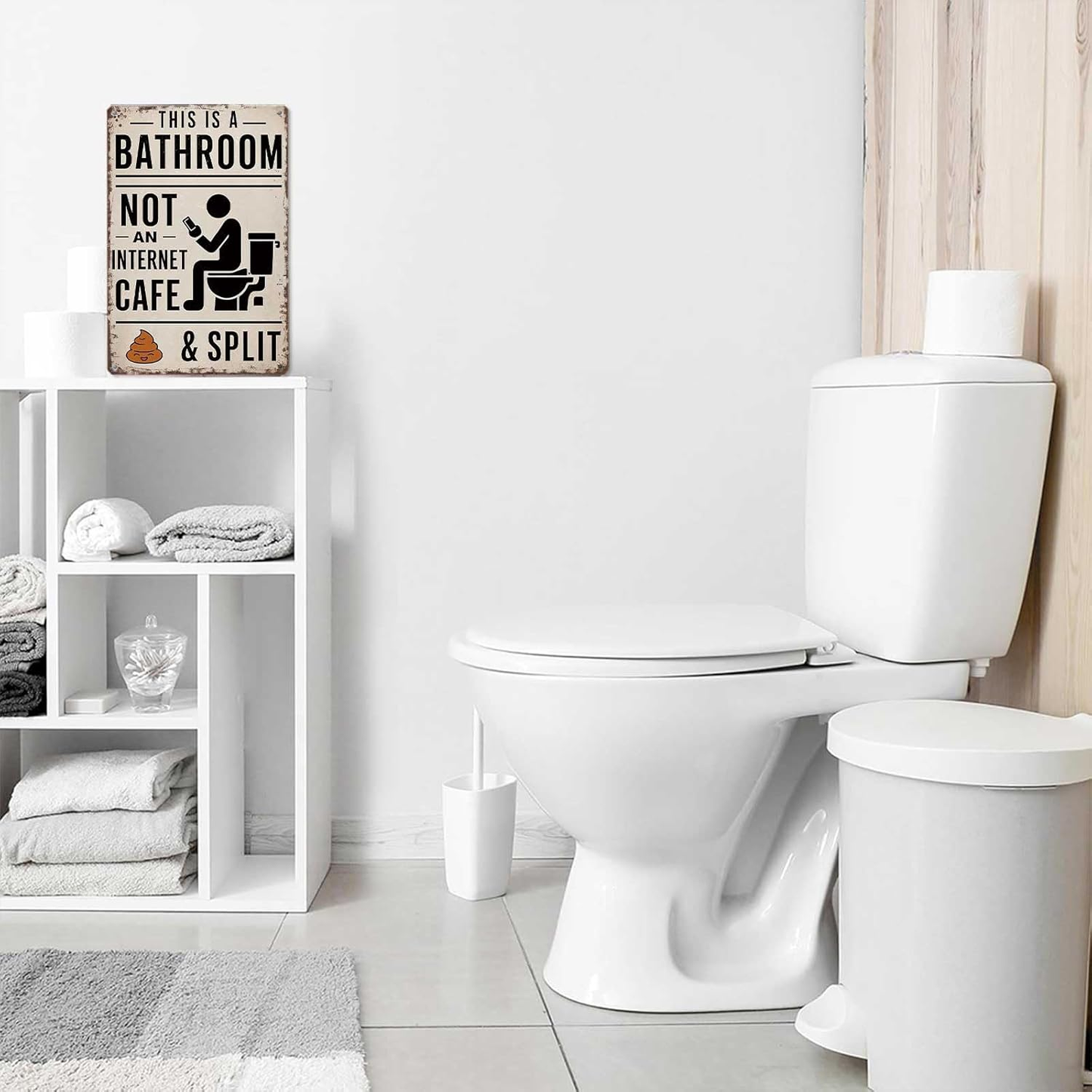 Funny bathroom sign -8X12inch