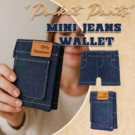 Mini jean wallet funny card holder