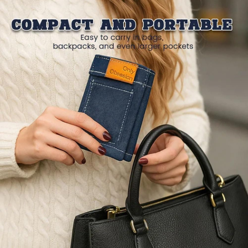 Mini jean wallet funny card holder