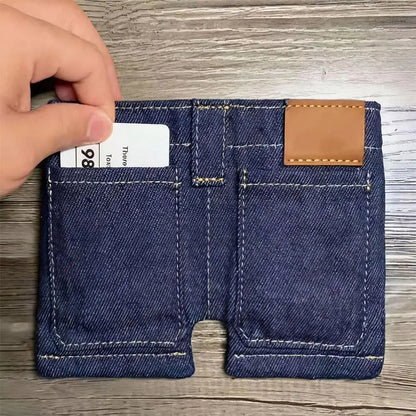 Mini jean wallet funny card holder