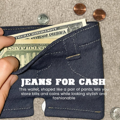 Mini jean wallet funny card holder