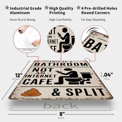 Funny bathroom sign -8X12inch
