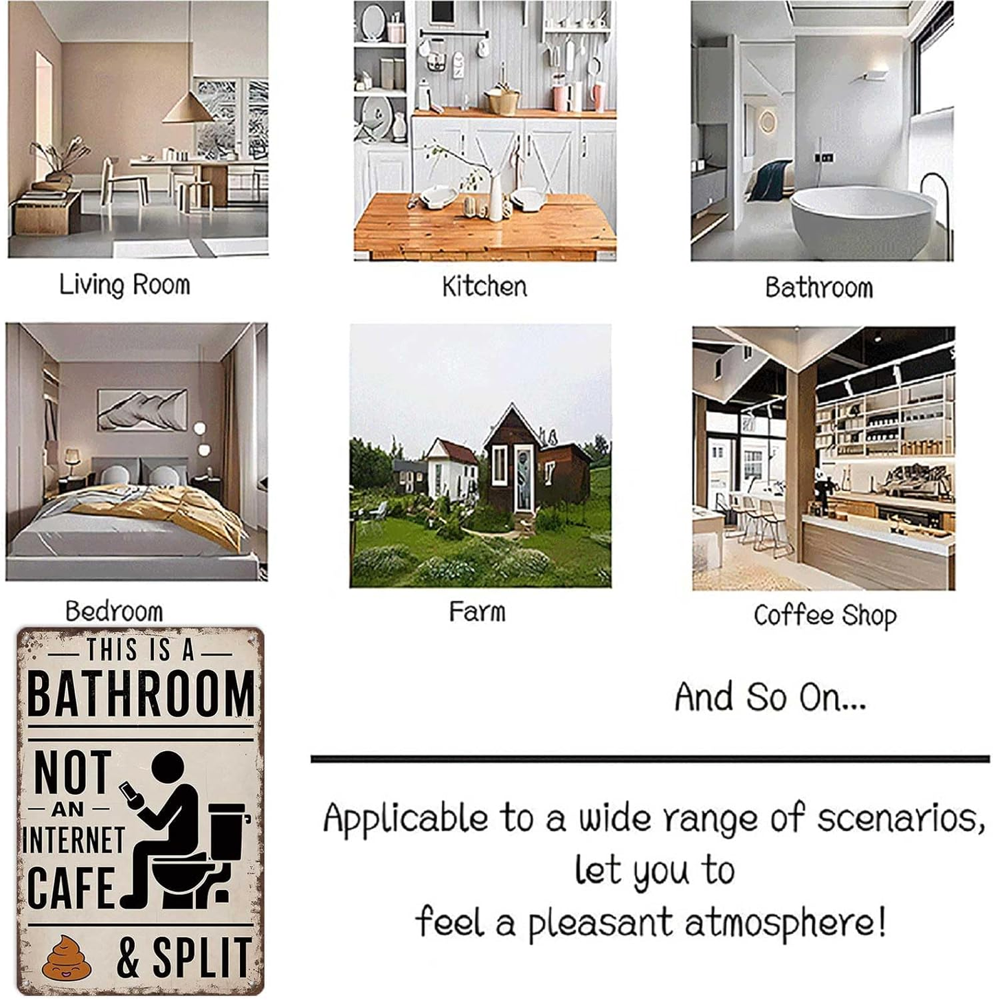 Funny bathroom sign -8X12inch