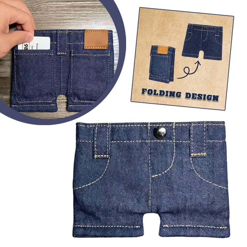 Mini jean wallet funny card holder
