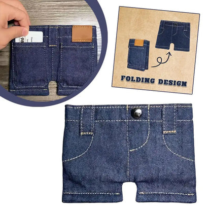 Mini jean wallet funny card holder
