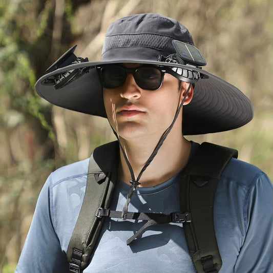 Solar hat fan