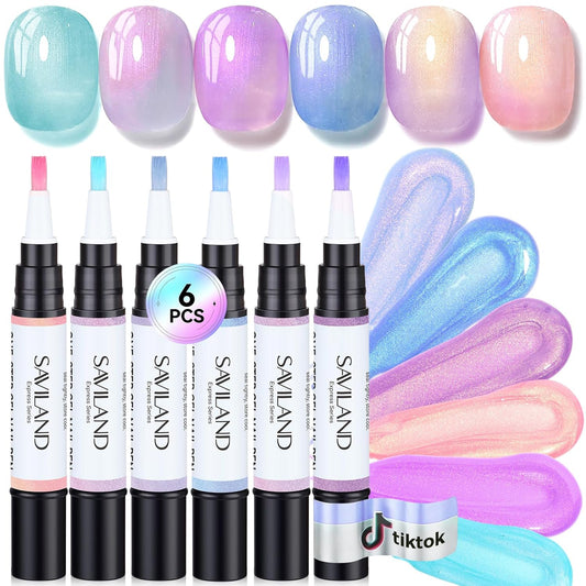 6-Color Gel Polish Pen Set