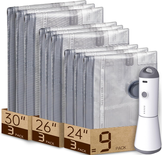 Suitcase Compression Set (9 Bags + Vacuum Pump)