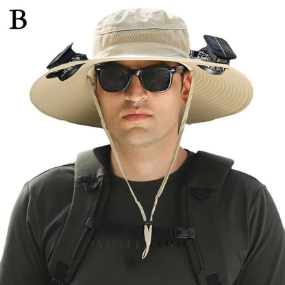 Solar hat fan