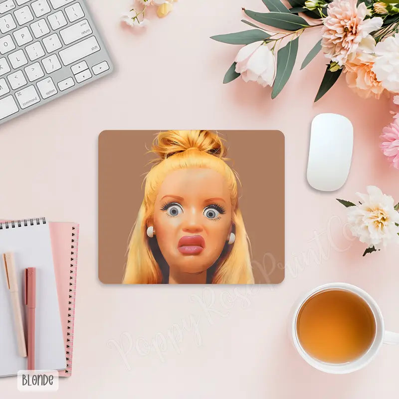 Funny face mouse pad