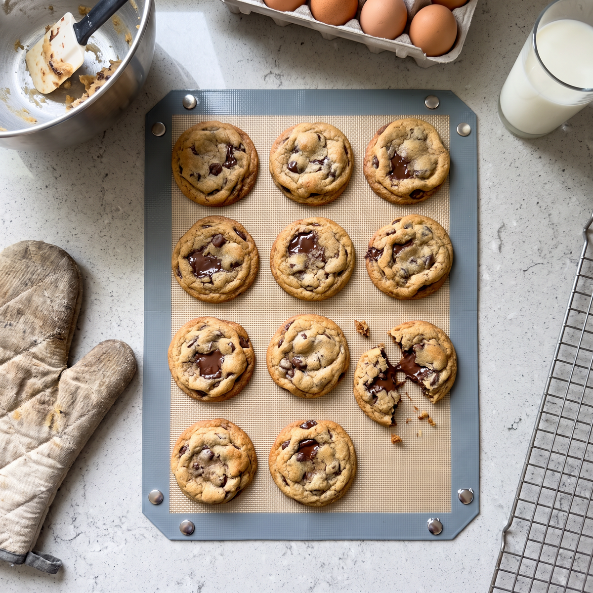 Snap-Corner Roasting Tray – Reusable Non-Stick Baking Mat