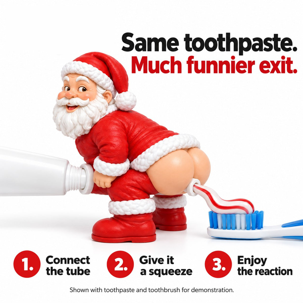 Santa Butt Toothpaste Topper